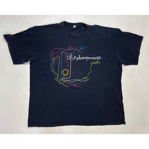 Cyber Power PC Computer Promo Graphic T-shirt Men XL Black Short Sleeve